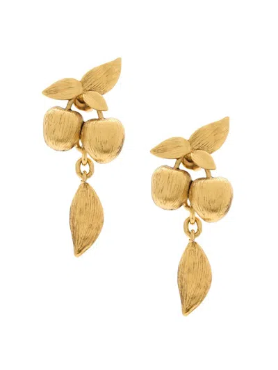 Saint Laurent Women's Cherry Earrings In Metal In Gold