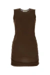 Saint Laurent Mini Abito In Tulle Cioccolato Donna In Brown