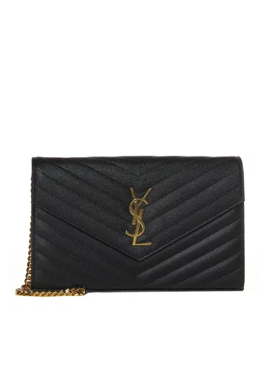 Saint Laurent Women Classic Cassandre Pouch In Grain De Poudre Leather By