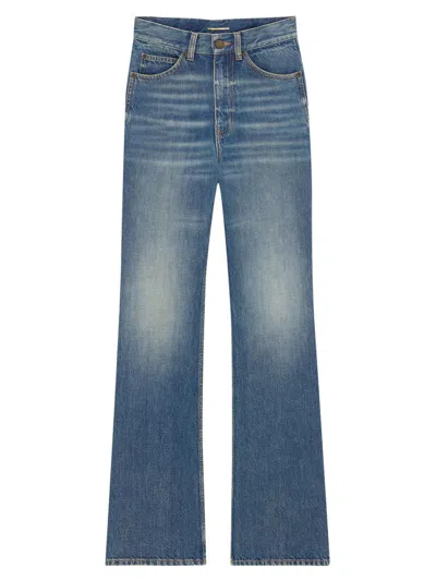 Saint Laurent Women's Clyde High-rise Straight Jeans In Blue