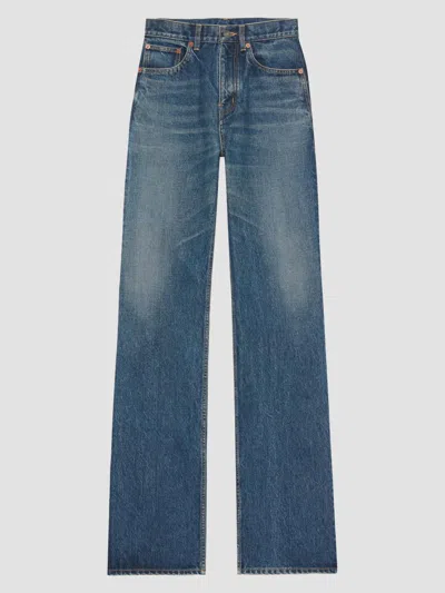 Saint Laurent Women's Clyde High-rise Straight Jeans In Blue