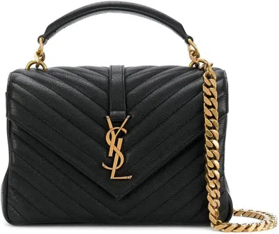 Saint Laurent Quilted Medium Shopper Shoulder Bag In Black