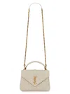 Saint Laurent Women's College Medium In Quilted Leather In Cream Soft