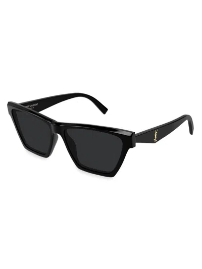 Saint Laurent Women's Color Animation 58mm Cat-eye Sunglasses In Black