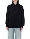 Saint Laurent Logo Hooded Sweatshirt In Black