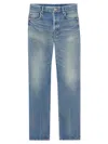 Saint Laurent 90s Slim Ankle Trousers Belt Loops In Blu