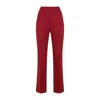 Saint Laurent Cotton-twill Straight-leg Pants In Red