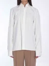 Saint Laurent Cotton Shirt With Buttoned Cuffs And Straight Hem In White