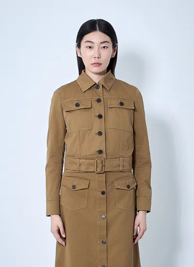Saint Laurent Women Cotton Serge Crop Jacket