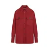 Saint Laurent Saharienne Long-sleeved Shirt In Red