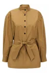 Saint Laurent Beige Cotton Tunic In Cream