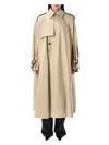 Saint Laurent Women's Cotton Twill Cape Trench Coat