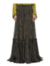 Saint Laurent Paisley Sheer Ruffled Maxi Skirt