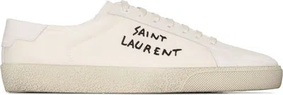 SAINT LAURENT WOMEN'S COURT SL/06 CANVAS SNEAKERS