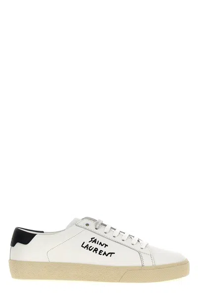 Saint Laurent Leather Court Classic Low-top Sneakers In White