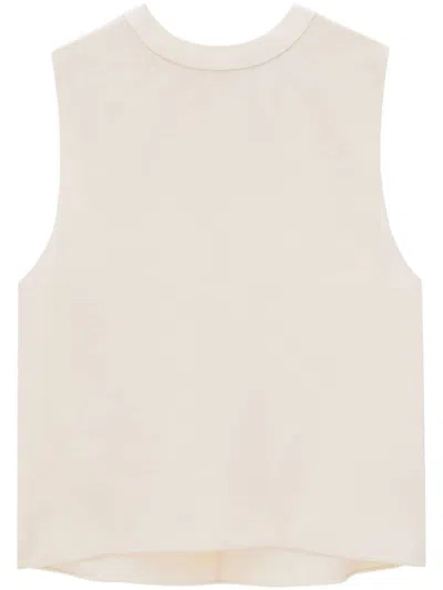 SAINT LAURENT WOMEN'S CREAM SILK TOP
