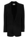 Saint Laurent Giacca In Crepe Nero  Donna