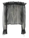 Saint Laurent Blusa In Crepe Stampata  Donna