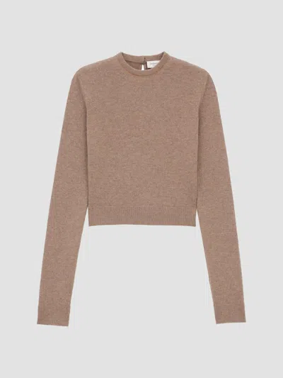 Saint Laurent Women's Crewneck Sweater In Wool In Neutral