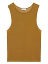 Saint Laurent Viscose Brown Tops In Black