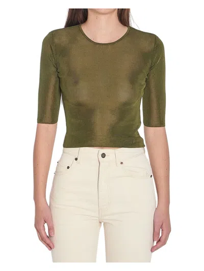 SAINT LAURENT WOMEN'S CROPPED TOP WITH CASSANDRE