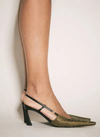 Saint Laurent Women Crystal-embellished Pumps In Cream