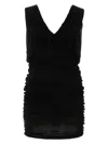 Saint Laurent Black Cupro Mini Dress