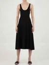 Saint Laurent Sleeveless Black Wool A-line Dress With Cut-out Details For Women In Black