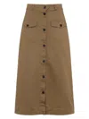 Saint Laurent Midi Skirt In Brown