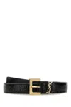 Saint Laurent Crocodille-effect Belt In Brown