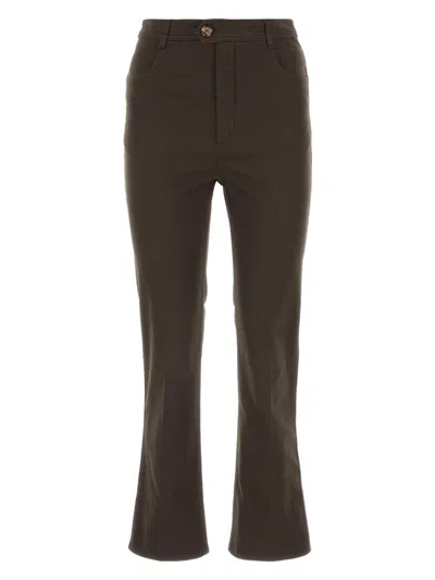 SAINT LAURENT WOMEN'S DARK COTTON PANT