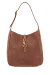 Saint Laurent Women Dark Pink Suede Small Le 5 Ã 7 Soft Shoulder Bag In Pink