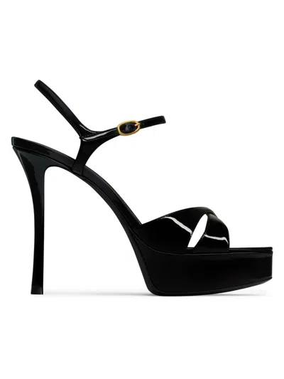 Saint Laurent Women's Debbie Platform Sandals In Patent Leather In Multi