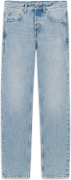 Saint Laurent Washed Straight Leg Jeans In Clear Blue