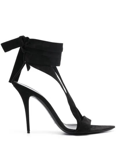 SAINT LAURENT WOMEN'S DEVA SUEDE SANDALS