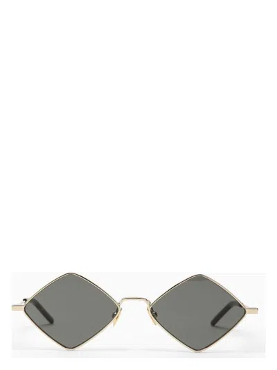 Saint Laurent Diamond Gold Sunglasses Women In Silver