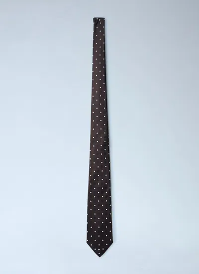 Saint Laurent Women Dotted Silk Tie