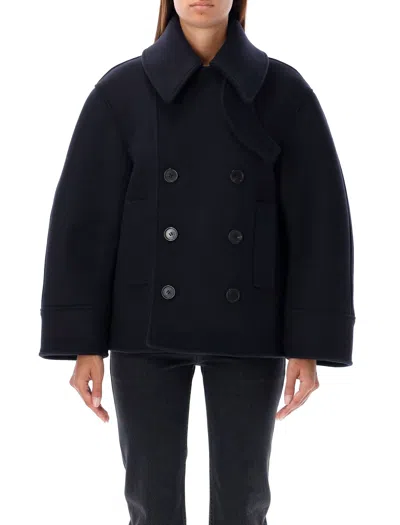 SAINT LAURENT WOMEN'S DOUBLE-BREASTED PEACOAT