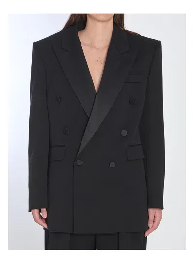 SAINT LAURENT WOMEN'S DOUBLE-BREASTED TUXEDO JACKET