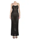 Saint Laurent Pointelle Knit Sleeveless Maxi Dress In Black