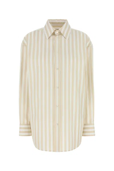 Saint Laurent Women Embroidered Oxford Shirt In White