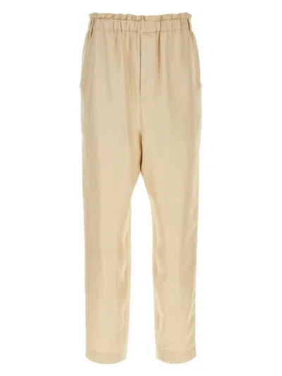 SAINT LAURENT WOMEN'S EMBROIDERED SATIN PANT