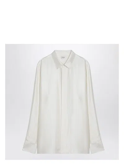 Saint Laurent Women's Embroidered Satin Shirt