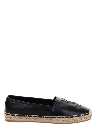 Saint Laurent Monogram Espadrilles In Lambskin In Black