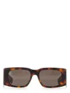 Saint Laurent Tortoiseshell Rectangle-frame Sunglasses In Brown