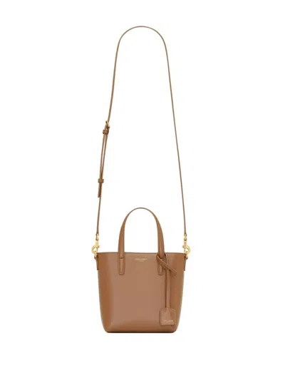 SAINT LAURENT WOMEN'S FOX-COLOURED LEATHER MINI SHOPPING BAG