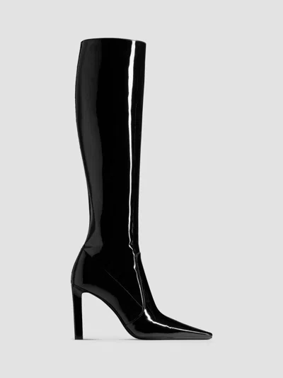 Saint Laurent Women's Francoise Boots In Patent Leather In Black