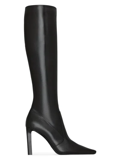 Saint Laurent Women's Francoise Boots In Smooth Leather In Black