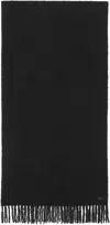 Saint Laurent Fringes Wool Blend Scarf In Black
