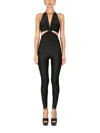 Saint Laurent Women Full Jumpsuit With Cut Out Detail In Black